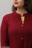 Rayon Front Slit Kurta Set (2pcs) in Solid Color, featuring Palazzo pants, perfect for formal or casual events. Indian-inspired design from MAUKA