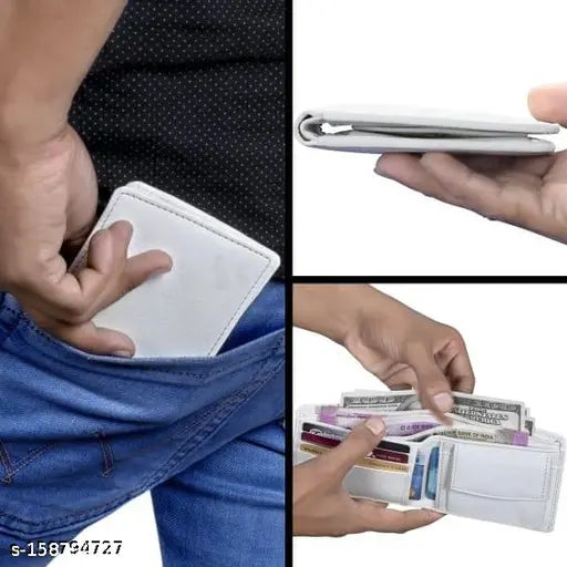 Faux leather/leatherette Sonrisa Stylish wallet, compact yet spacious with 2 compartments. Ideal for everyday essentials like cards, coins, and cash. Perfect gift for men & boys. Hand-crafted in India