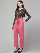White and black printed viscose one-piece suit for women, stylish and attractive, suitable for casual or office wear