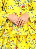 Kids chiffon sharara set, casual kurta, printed A-line, three-quarter sleeves. Comfortable and stylish Indian dress for girls (1-2yrs to 6-7yrs), made in India