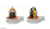 Poly resin Mahakaleshwar Murti mini statue for car dashboard, handcrafted Shiv Linga showpiece, 2-pack
