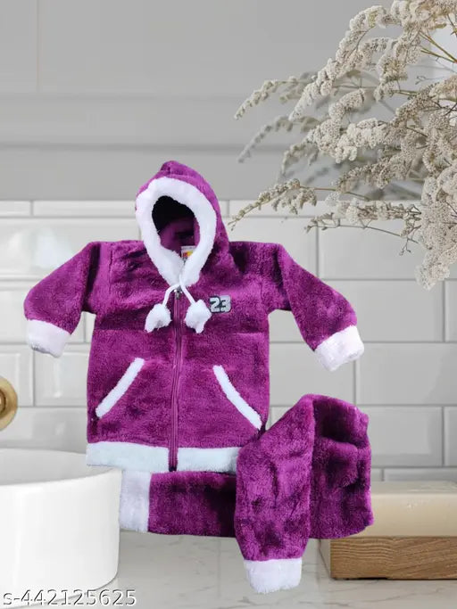 Woolen baby sleeper pajamas for boys and girls, lush premium quality and durable, available in various sizes from 0-3 Months to 18-24 Months