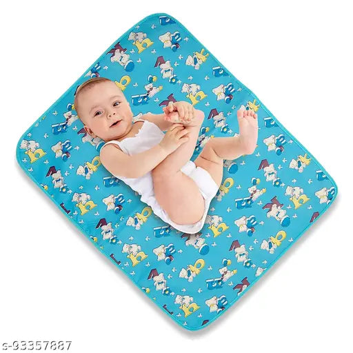 Waterproof cotton print baby mat, urine-resistant for diaper changes and bed protection (Pack of 1)