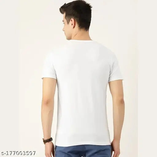 White polycotton turban print men's t-shirt, high-quality Indian product for casual wear