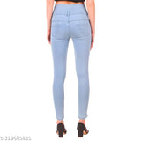 Light blue denim women's jeans, size 28/30/32/34/36, Indian-made