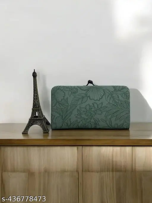 PU printed net women's/girls fancy wallet bag, free size (15cm x 6cm), classic & elegant design with 2 compartments, ideal for currency, ID, photos & misc items. India origin