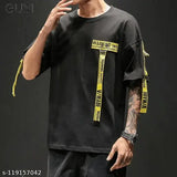Mens slim fit cotton half sleeves round neck t-shirt, solid design for men's casual wear (L: 40in chest, XL: 42in chest)