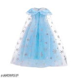 Blue Elsa Frozen princess dress, embellished net fabric with short sleeves for kids aged 2-10 years