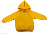 Soft yellow dinosaur hoodie for kids, cotton blend with long sleeves and solid pattern