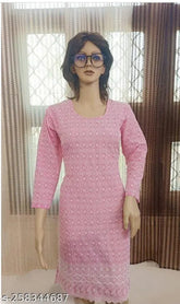 Chambray net free size women's chiken kurti, Indian traditional fashion attire