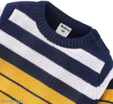 Woolen striped pullover sweaters (2-pack): Trendy and cozy winter wear for kids aged 2-12 years, perfect gift for brothers, sisters, daughters, and sons