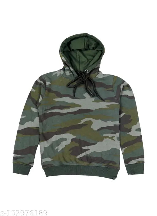 Camo cotton pullover, unisex style for 1-4 years, solid camo pattern