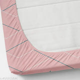 Pink soft cotton, 250 tc elastic fitted King Size double bed sheet with two pillow covers, featuring a floral pattern. Ideal for a comfortable summer sleep