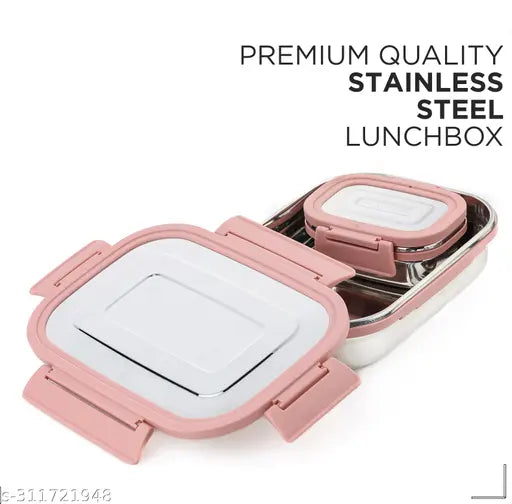 Stainless steel leakage-proof lunchbox and container, ideal for school, collage, office use