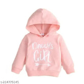 Cotton blend printed hoodie for infant boy and daddy's girl, long sleeves, hooded neck sweater. Soft and stylish with side pockets for added comfort