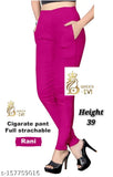 Cream cotton lycra CIGAR POTLI PANT jeggings for women, solid pattern, high-quality design trousers