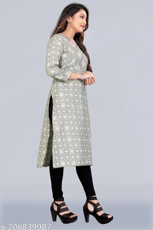 Winter Capsule Magic Cotton Kurta, printed combo, three-quarter sleeves, cotton blend, XXL (bust size 44in), Indian-made straight fit winter wear