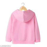 Pink cotton blend kids hoodie with trampoline print, soft and comfortable for active play