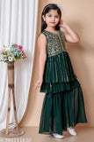 Embellished chiffon palazzo set for kids aged 6-9, Indian festive wear