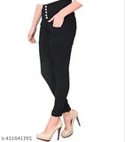 High-rise regular cotton blend jeans for women with side taping and slits, available in sizes 24, 26, 28, 30, 32, 34 (India origin)