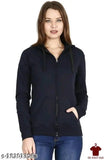 Fleece solid hoodie jacket, long sleeves, size S (bust 34in, length 24in), made in India