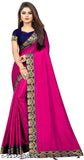 Silk laceborder saree, single free size, 5.5m length, India origin