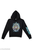 Black cotton hoodie featuring the Neon Hogwarts Sigil from Harry Potter collection, perfect for young fans aged 2-14 years