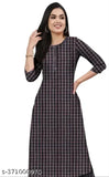 Woolen checkered kurti for girls & women (M, L, XL, XXL). Cozy three-quarter sleeve woolen garment. Perfectly warm for winter. Made in India
