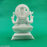 Marble Ganesh idol, 10.5cm L x 15cm H, elegant home decor or Diwali gift