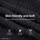 Blue & Black Winter Woolen Cap With Neck Warmer Combo (3 Pack) - Thick Arcylic Balaclava for Men