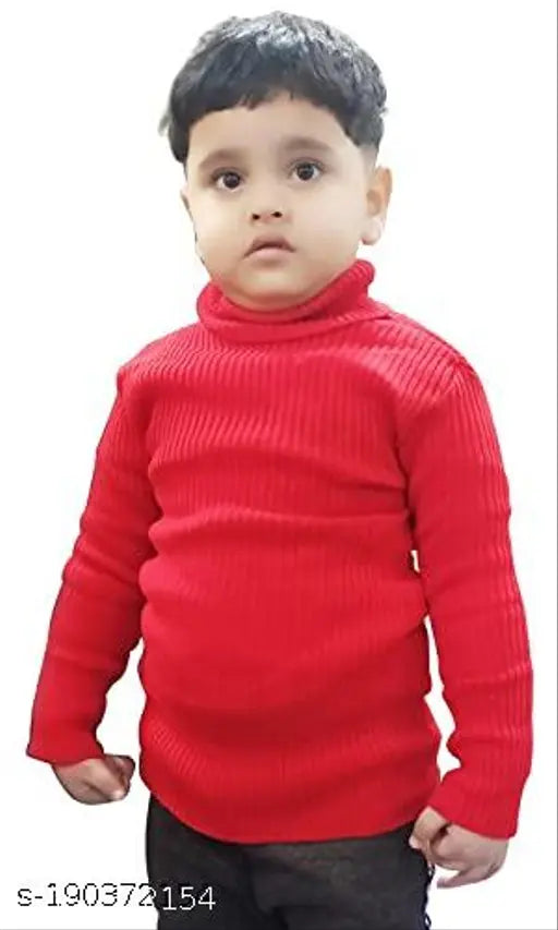 Cotton blend high neck full sleeves T-shirt inner sweaters for kids, self-design net pattern, unisex style for winter A1