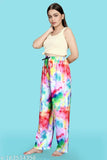 Trendy polycotton maxi printed pajamas for women, vibrant digital art design, perfect for relaxation (S, M), Indian-made
