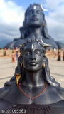 Miniature Adiyogi statue with 5 Mukhi Rudraksha Mala - Hindu religious idol, symbolizing spiritual growth, crafted in India