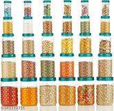 SeaGreen plastic kitchen container combo: 250ml, 300ml, 650ml, 1200ml, 2000ml airtight storage for groceries (pack of 30)