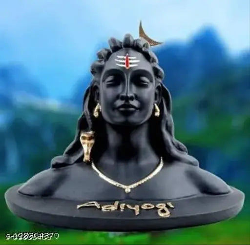 Handcrafted 3-inch Adiyogi Shiva Statue, premium polyresin car dashboard & pooja room art