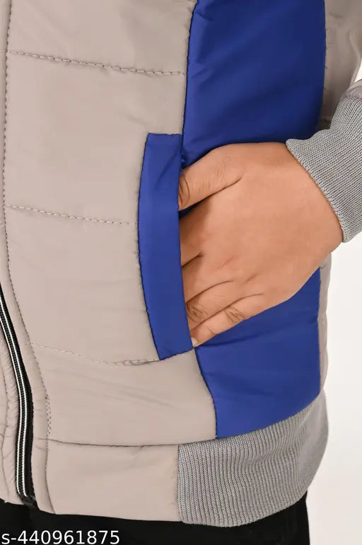 Multicolor Design, Chiffon Full-Sleeve Reversible Winter Jacket for Kids - Indian-made, reversible design with convenient zipper closure