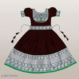 Vintage silk Anarkali gown for girls, short sleeves, suitable for weddings and special occasions