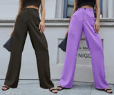 Classic Glamorous Women Trouser: Solid dark green cotton blend, ideal for casual wear (size 26/waist 26in, length 40in). Imported quality, high-rise style with polyester & lycra fabric