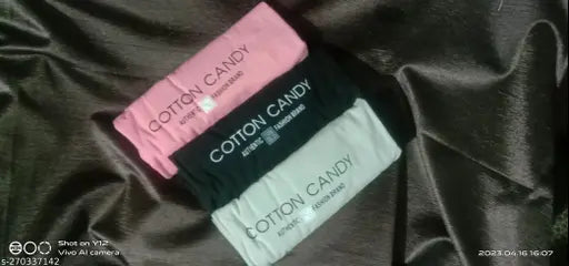 Cotton cotton candy t-shirt combo pack printed net short sleeves, colorful casual wear set in 3 sizes M, L from India