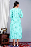 Trendy rayon Anarkali gown, printed combo, three-quarter sleeves, M-XXXL