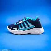 Blue mesh running shoes for kids, Eva sole, lace-up design, comfortable jute insole - BRV sports shoes