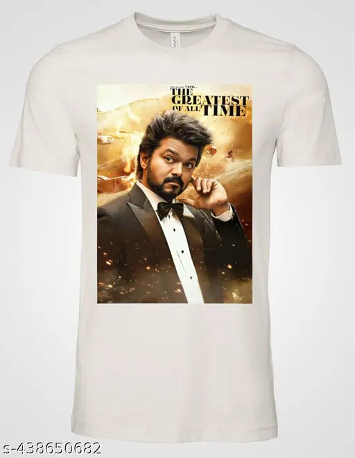 Printed Polycotton men's t-shirt, round neck, half sleeves, trendy modern style - India