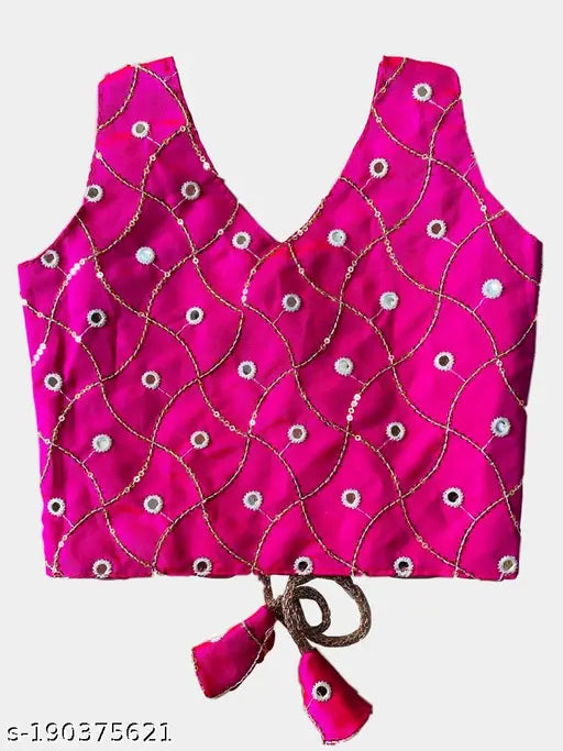 New Kids Wear Silk & Net Lehenga Choli Set - Indian embroidered lehenga, jaquard choli, net dupatta with satin lace border
