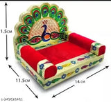Wooden Krishna singhasan for 1-2 laddu gopal ji home decor, intricately handcrafted in India
