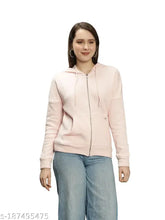 Peach cotton blend hoodie jacket, long sleeves, kangaroo pocket - Nimble solid peach lounge wear