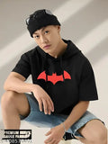 Oversized cotton blend men's t-shirt with printed design, biowashed & soft, gender-neutral