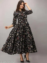 Rayon printed kurti for women, single color combo, three-quarter sleeves, Indian fashion