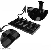 Black ABS cash register insert tray with 5 bill/4 coin compartments, easy organization for cash storage