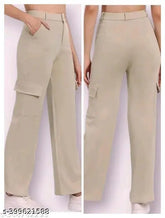 Solid cotton lycra cargo joggers for women, available in sizes 26, 28, 30, 32, 34. Made in India