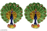 Brass Peacock Showpiece - handcrafted, vibrant, Indian home decor sculpture (8cm x 9cm)